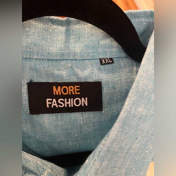 4/$25 NWT Men’s Blue Button Down Shirt Size XXL - Picture 9 of 13